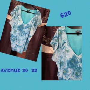 Plus Size Woman’s Blue Short Sleeve Shirt